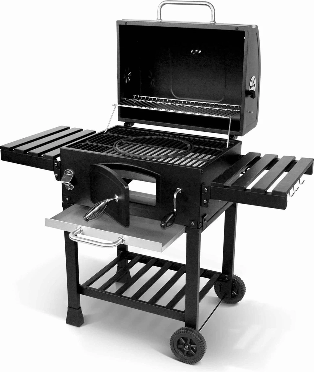 Alice's Garden Houtskool BBQ Bernard - Smoker - Verstelbare Houtskoolbak - Zwart - Afbeelding 3