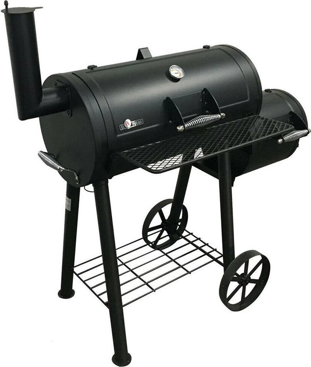 Fire Beam Houtskool Barbecue - Grilloppervlak (LxB) 35 X 66 Cm - Smoker - Zwart - Afbeelding 9