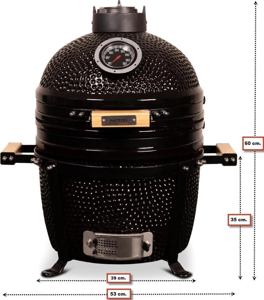 Patton Kamado 15" - Keramisch - Tafel Model - Premium Black - Medium - Zwart - Afbeelding 18
