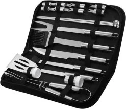 BBQ Barbecuegereedschapset- Barbecuegerei-sets - 20 Delig - Luxe RVS BBQ Accessoires - BBQ Set - BBQ Gereedschap + GRATIS Opbergtas - Barbecue | Grill | Buitenkeuken