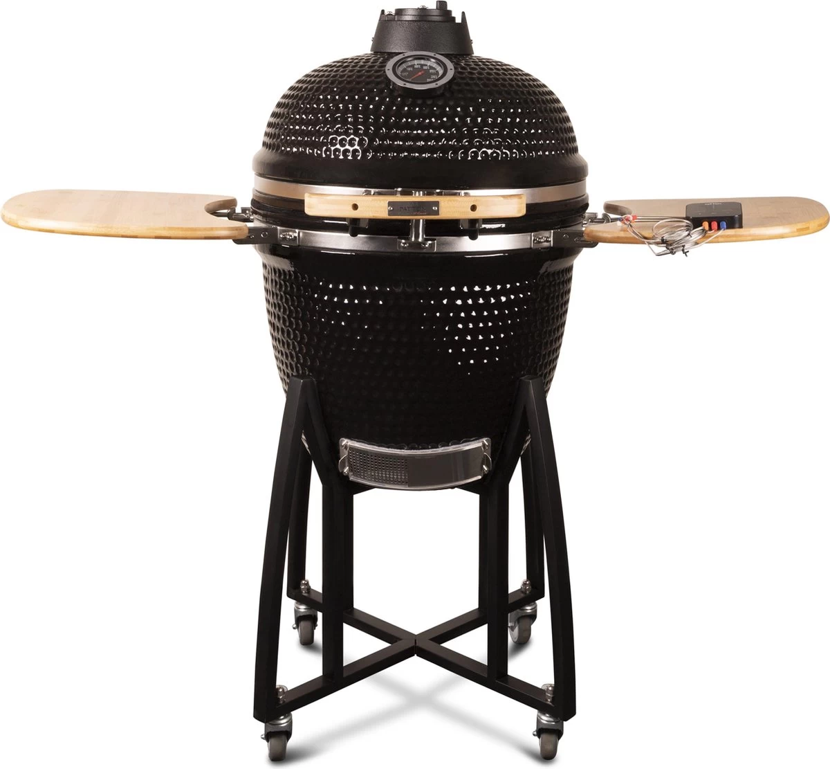 Patton - Kamado 21" - Premium Black - Keramische Barbecue - Incl. Bluetooth Kerntemperatuurmeter - LED Verlichting - Large - Compleet - Zwart - Afbeelding 18