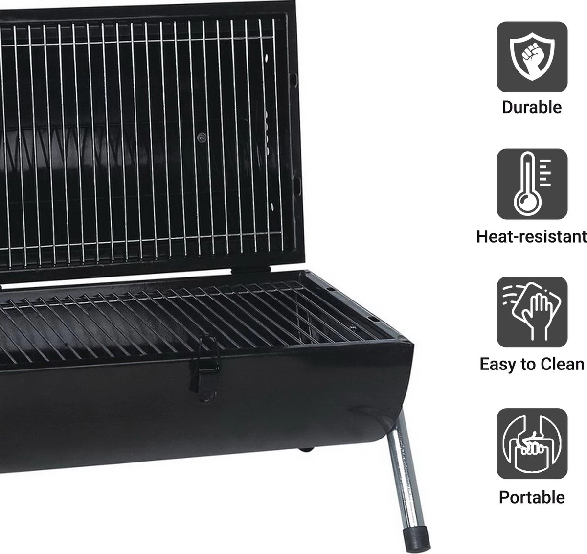 MaxxGarden BBQ - Houtskool Barbecue - Smoker Barbecue - Grilloppervlak (LxB) 38 X 52 Cm - Met Dubbel Grill Vlak - Zwart - Afbeelding 8