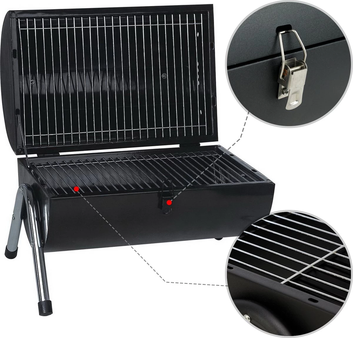 MaxxGarden BBQ - Houtskool Barbecue - Smoker Barbecue - Grilloppervlak (LxB) 38 X 52 Cm - Met Dubbel Grill Vlak - Zwart - Afbeelding 5