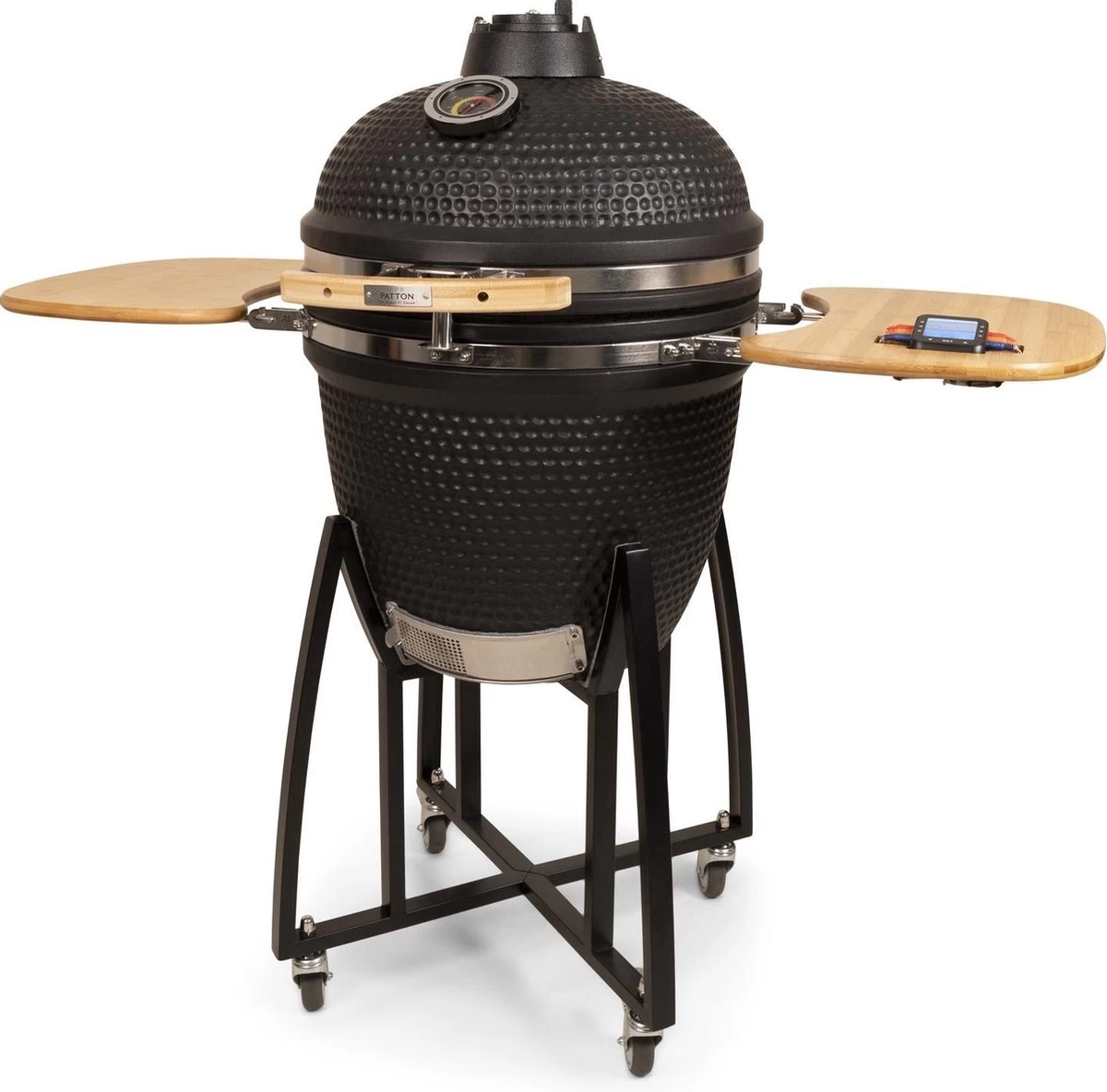 Patton - Kamado 21" - Premium Black - Keramische Barbecue - Incl. Bluetooth Kerntemperatuurmeter - LED Verlichting - Large - Compleet - Zwart - Afbeelding 5