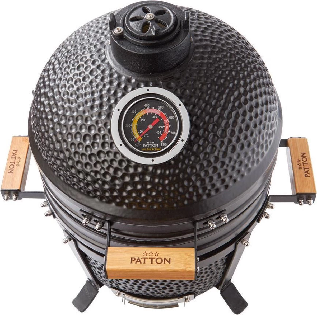 Patton Kamado 15" - Tafel Model - Keramische Barbecue - Premium Black - Medium - Compleet - Mat Zwart - Afbeelding 2