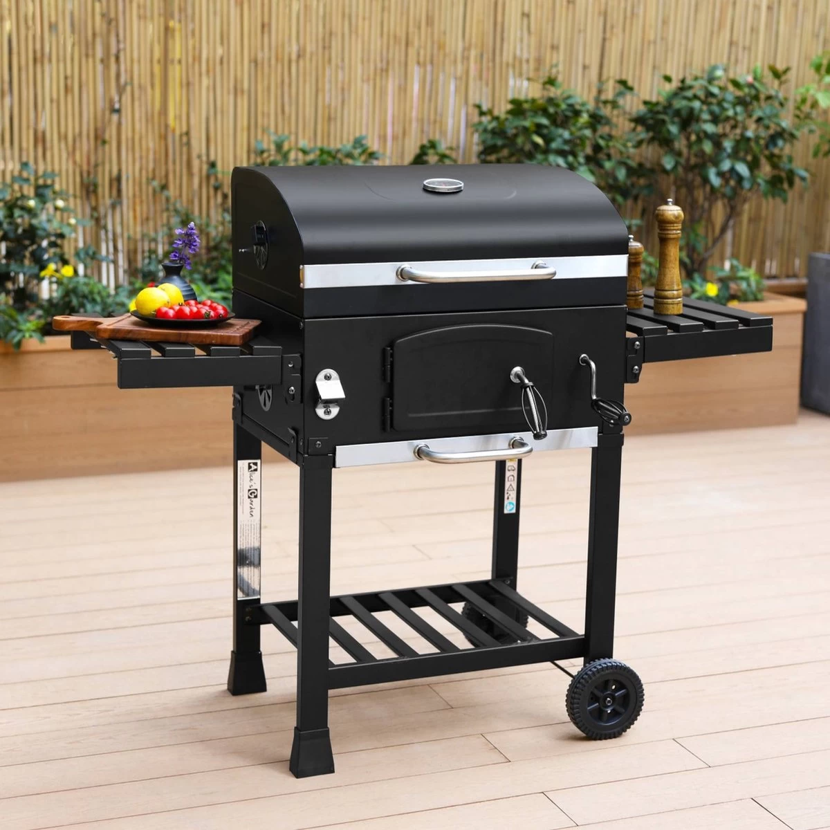 Alice's Garden Houtskool BBQ Bernard - Smoker - Verstelbare Houtskoolbak - Zwart - Afbeelding 7