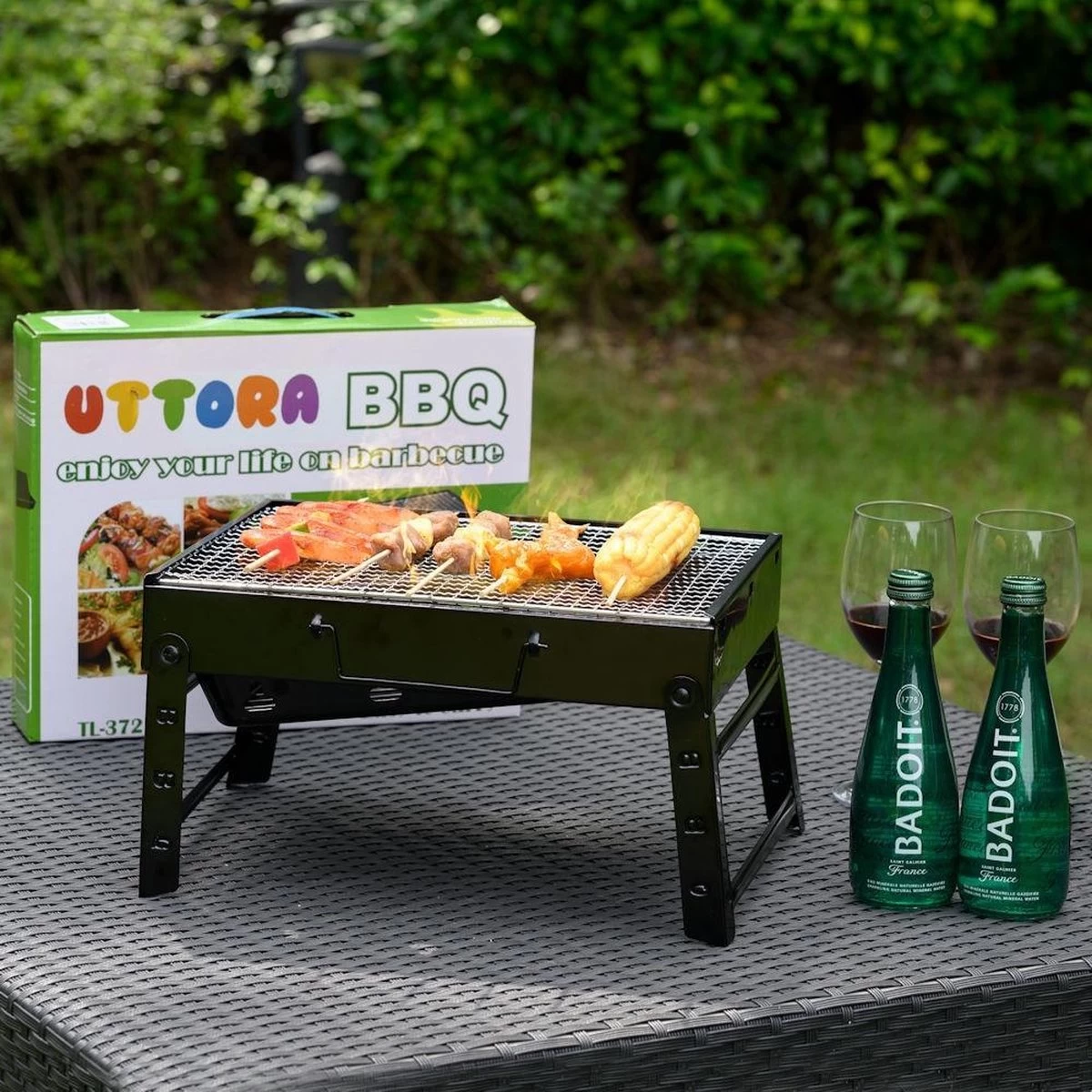 Merkloos Decopatent® Portable Houtskool BBQ - Barbecue - Inklapbaar - Barbecue Houtskool - Tafel Grill - Camping - Strand - Festival - Park - Afbeelding 9
