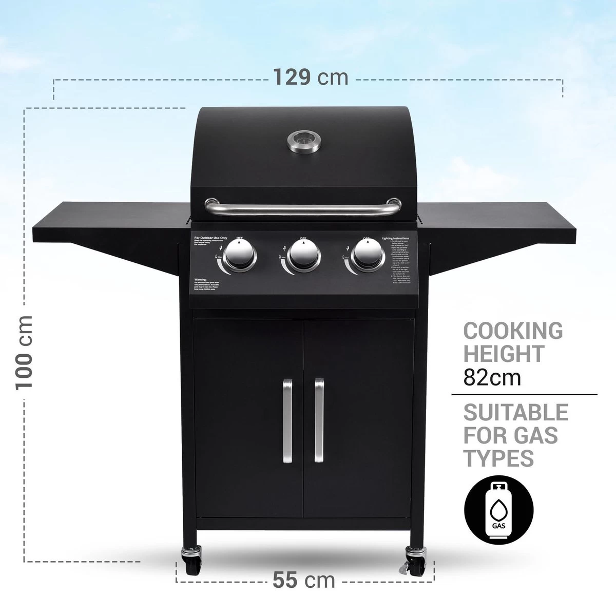 MaxxGarden Gas Barbecue - 3 Branders - Incl. Gratis BBQ Set - Afbeelding 6