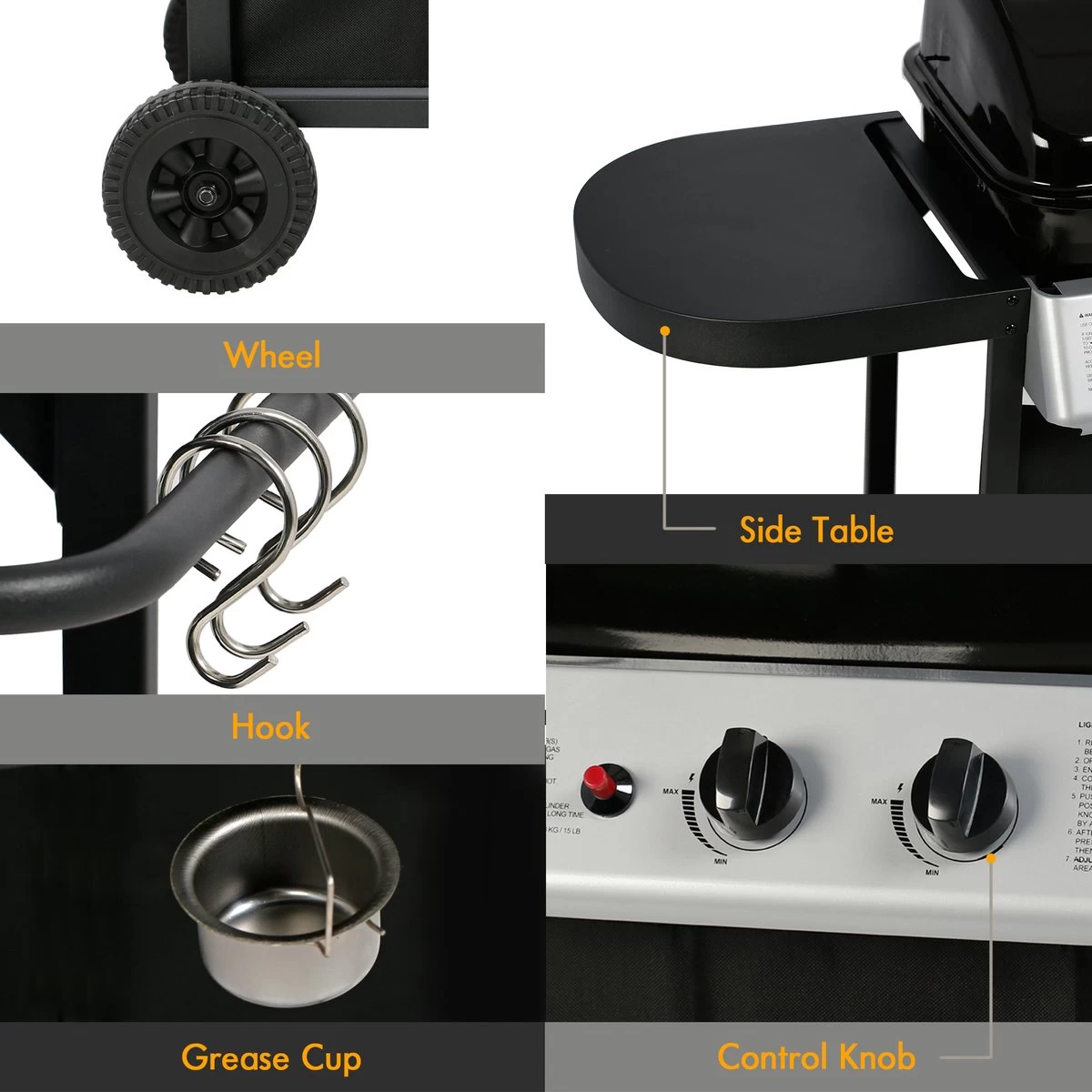 Bighorn Gasbarbecue En Grill – 2 Branders – Zwart - Afbeelding 9