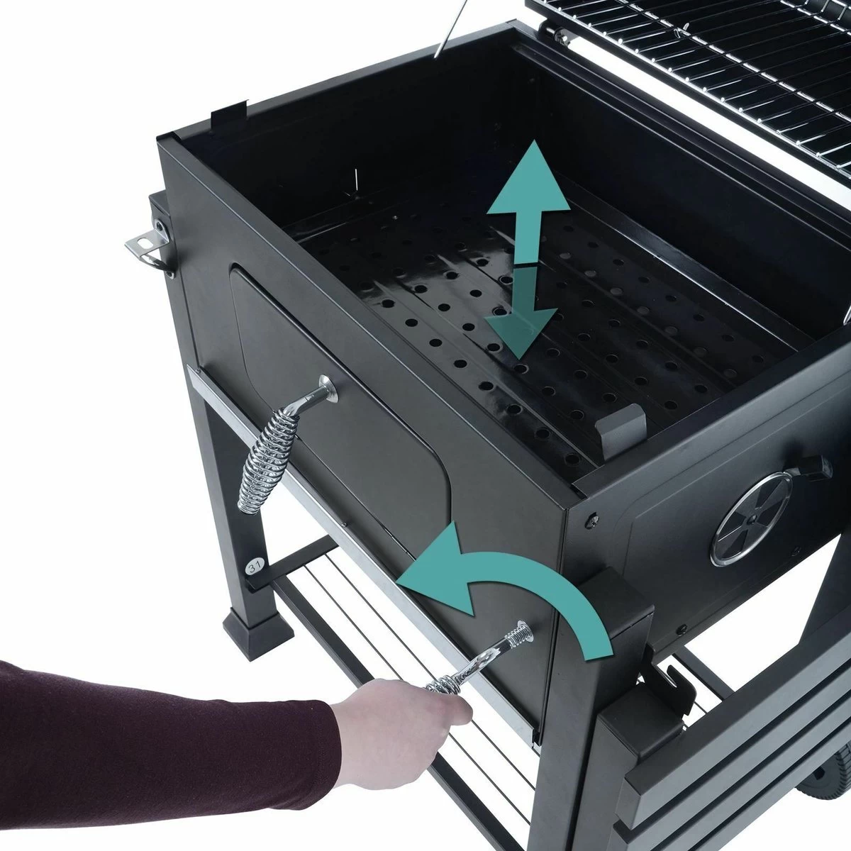 Vaggan Luxe Houtskool Barbecue - Grilloppervlak (LxB) 44 X 32 Cm - Staal - Matzwart - Afbeelding 6