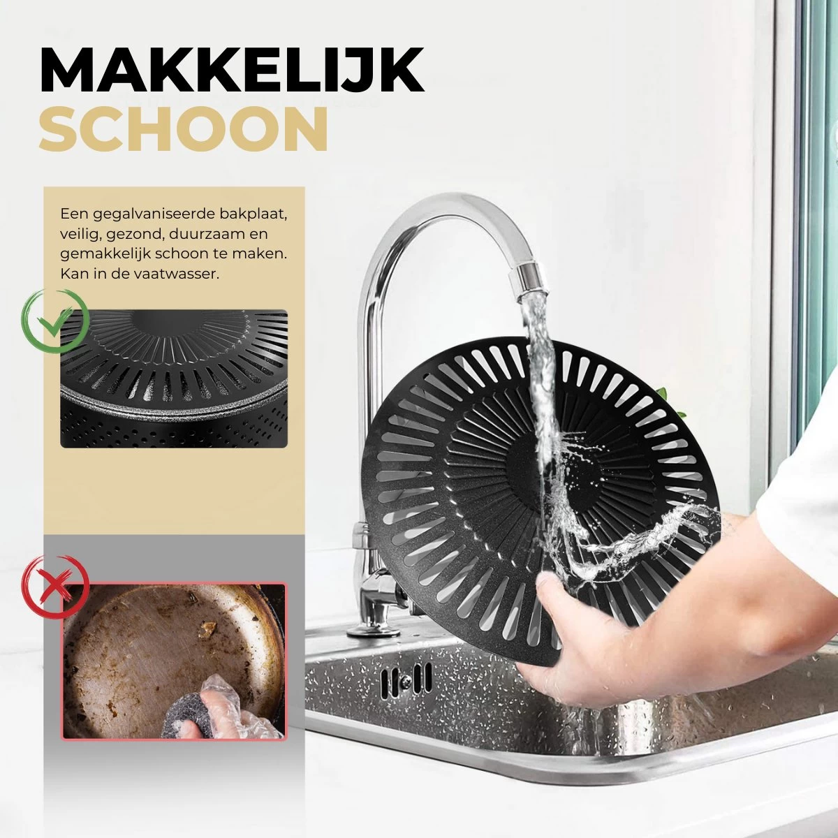 Ozocozy BBQ-ONE Houtskool Tafelbarbecue - Ø30 Cm- Zwart - Incl. Draagtas, Siliconen Bakkwast En RVS-Barbecuetang - Afbeelding 8