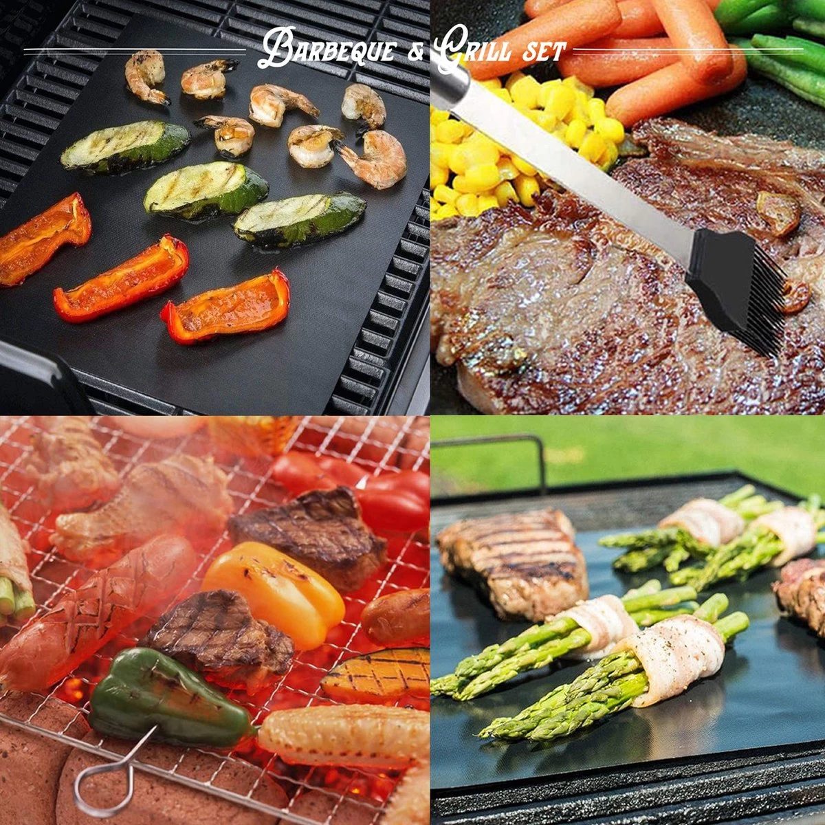 Mountain Jack® 40-Delige Luxe BBQ Grill Accessoires Set In Roestvrij Staal – Barbecue Gereedschap – Tangenset, Vlees Thermometer, Vleestang, Borstel, Spiezen, Vleesmes, Vleesvork - Afbeelding 10