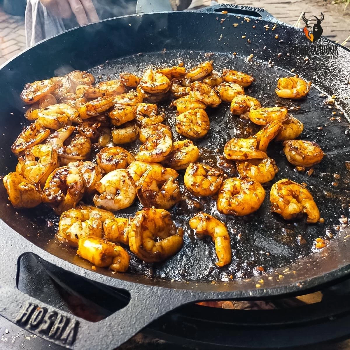 Valhal Outdoor Skillet / Plancha / Koekenpan - Gietijzer - Diameter 35cm, Twee Handvatten, VH35F - Afbeelding 7