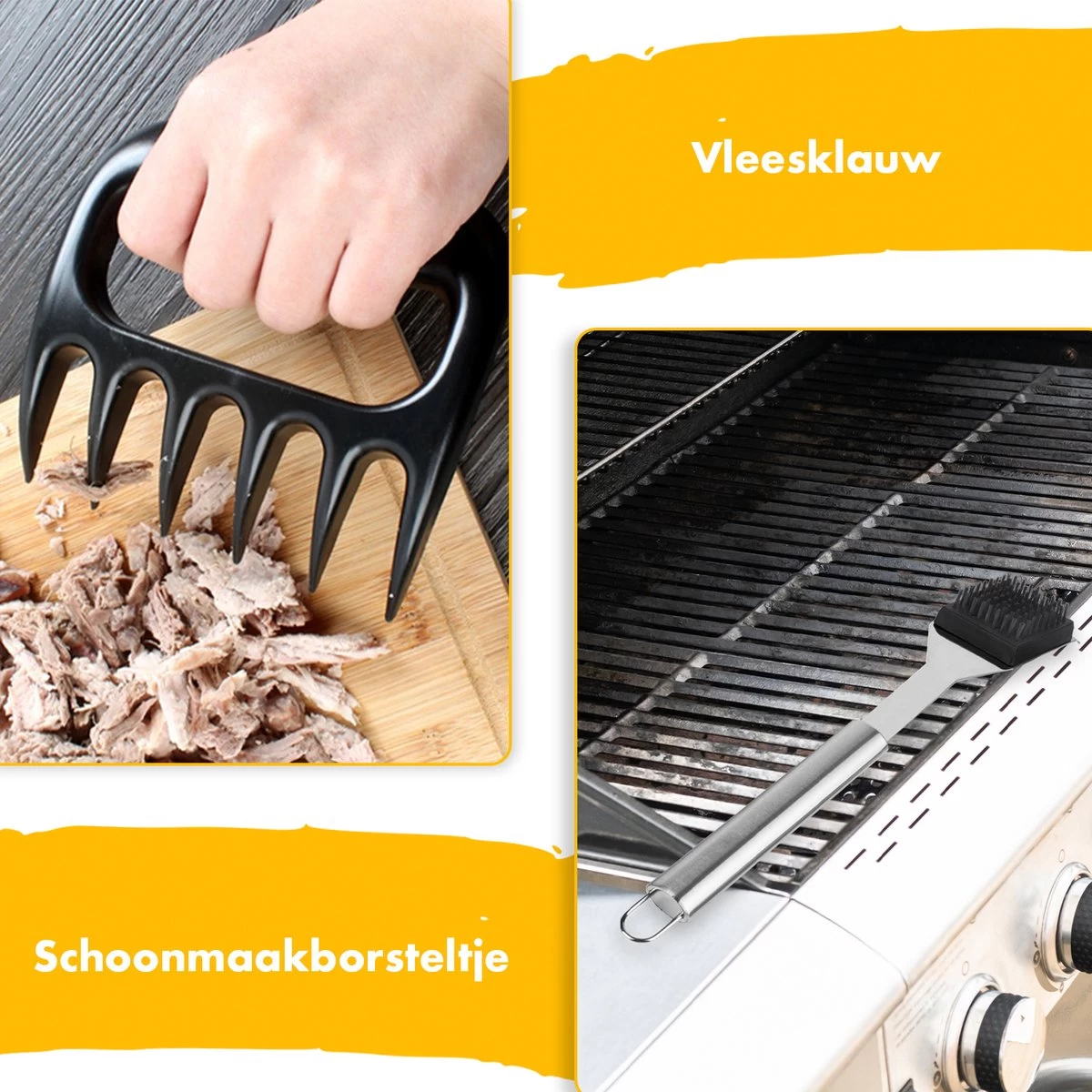 BBQ Accesoires Set Gereedschap Tang Borstel Barbecue Kookgerei - 10 Delig - Afbeelding 7