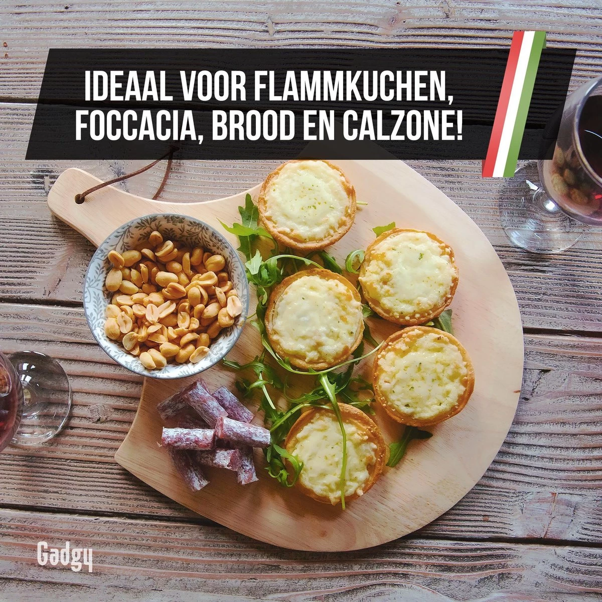Gadgy Pizzasteen Met Pizzaschep – Cordieriet Voor Knapperige Pizzabodem – Pizzasteen Voor BBQ, Oven Of Kamado - Pizzaspatel - Pizza Set - Afbeelding 6