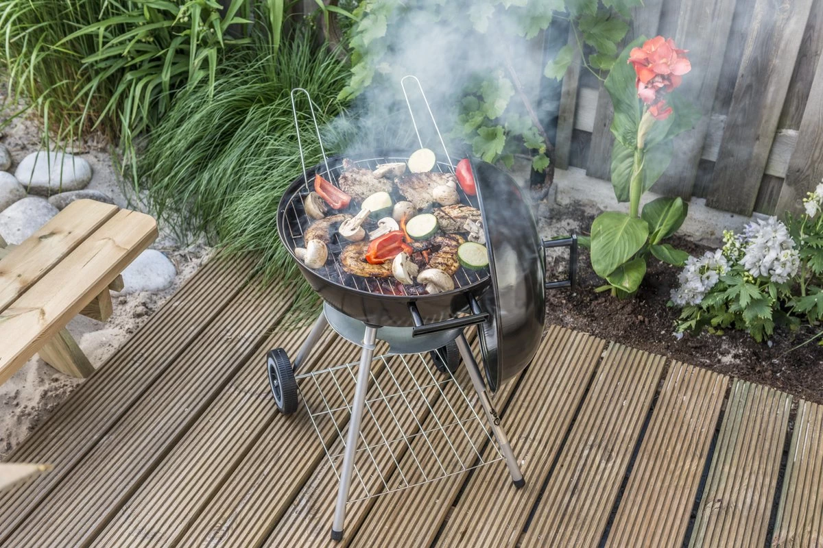 BBQ Collection Houtskoolbarbecue - Kogelbarbecue 45 X 60 Centimeter - Ronde Barbecue - Barbecue Op Wielen - Zwart - Metaal - Afbeelding 4