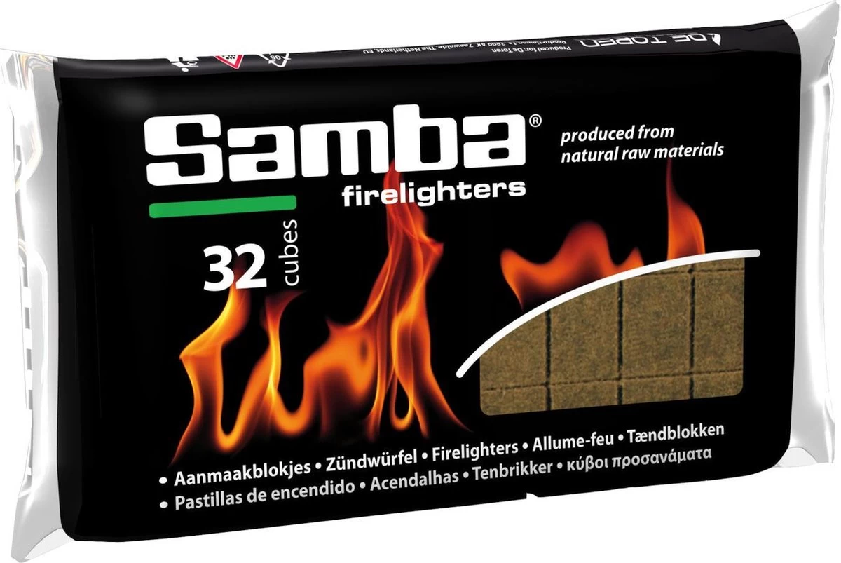 Samba Aanmaakblokjes Bruin (32 Stuks) - Milieuvriendelijk