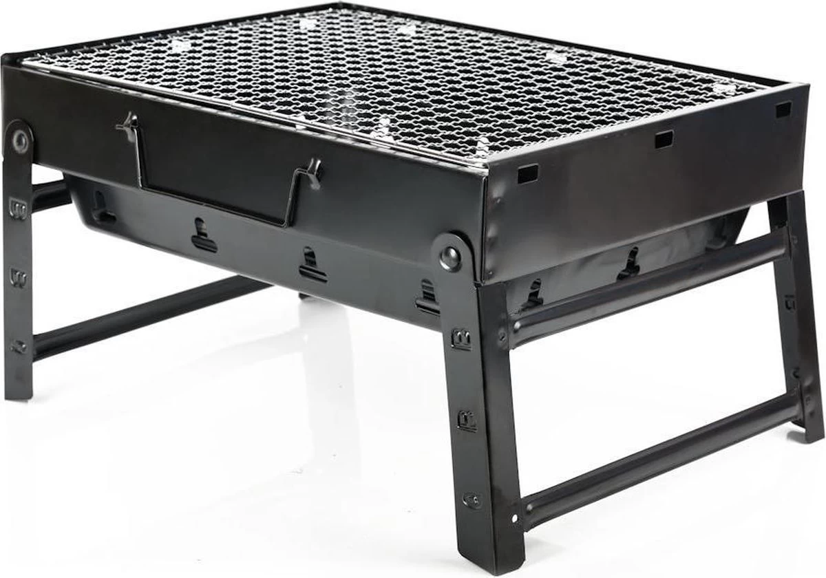 Merkloos Decopatent® Portable Houtskool BBQ - Barbecue - Inklapbaar - Barbecue Houtskool - Tafel Grill - Camping - Strand - Festival - Park - Afbeelding 10