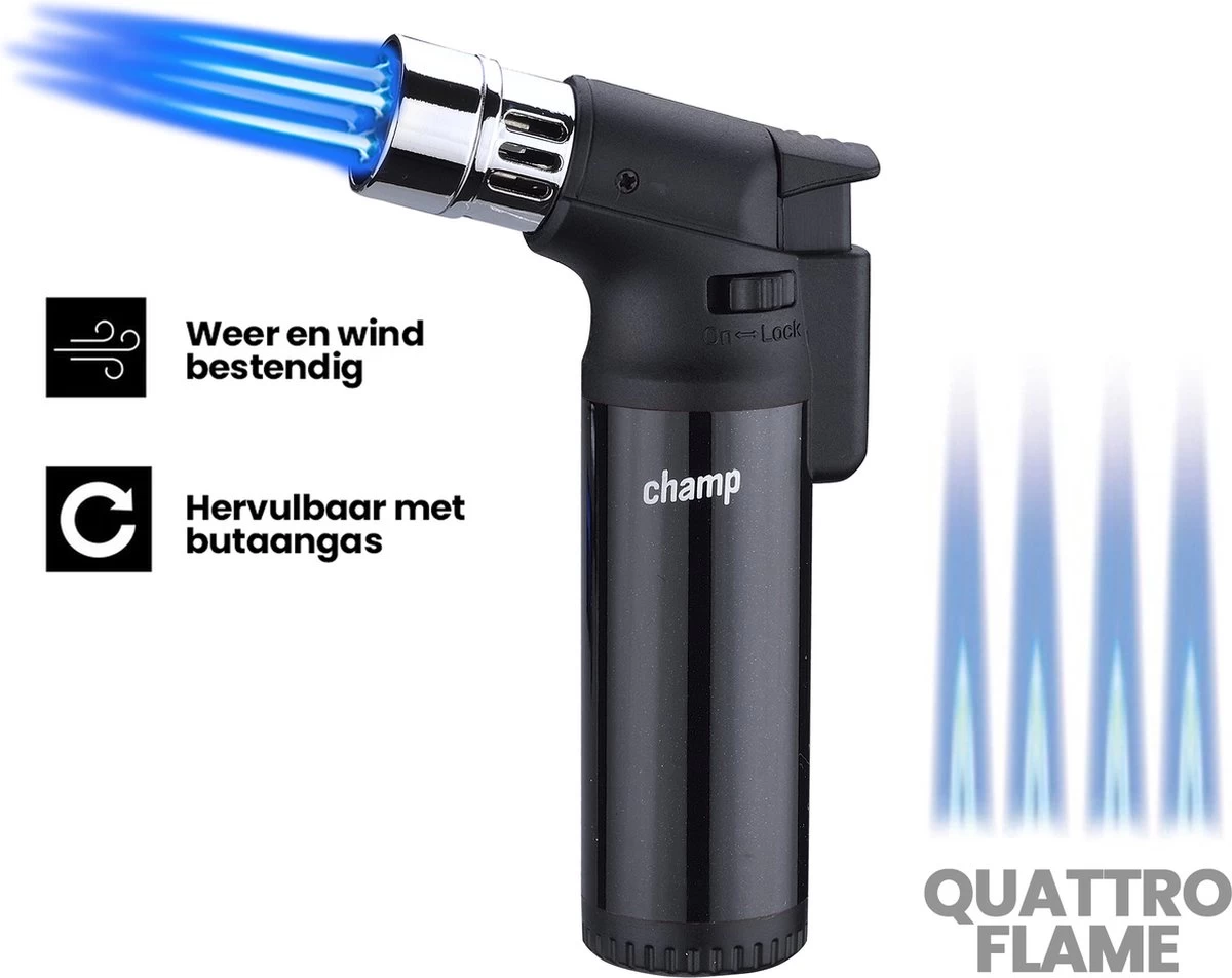 Champ® Quattro Aansteker - Stormaansteker - Kaarsen - BBQ - Sigaren - Afbeelding 3