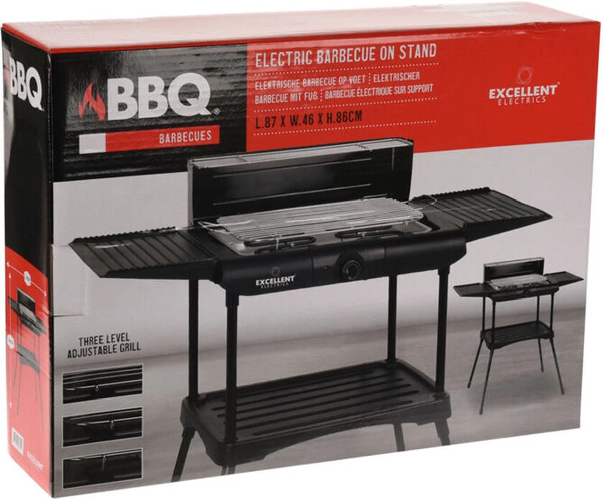 Excellent Electrics Elektrische Barbecue - Grilloppervlak (LxB) 36x24 Cm - 2000W - Zwart - Afbeelding 3