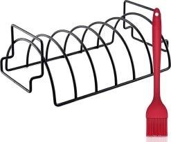 Rednas Sparerib Rek Bbq - Incl. Bakkwast - Bbq Rek - Bbq Accessoires - Rib Rack - Kiphouder - Bbq Gereedschap