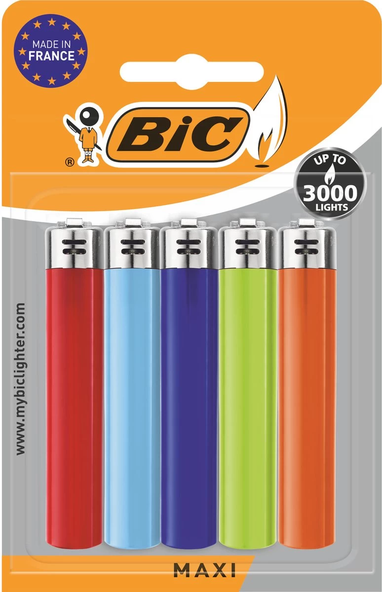 BIC J26 Maxi Vuursteen Flint Aanstekers - Diverse Kleuren - Pak Van 5 Gasaanstekers - Kindveilig - Afbeelding 8