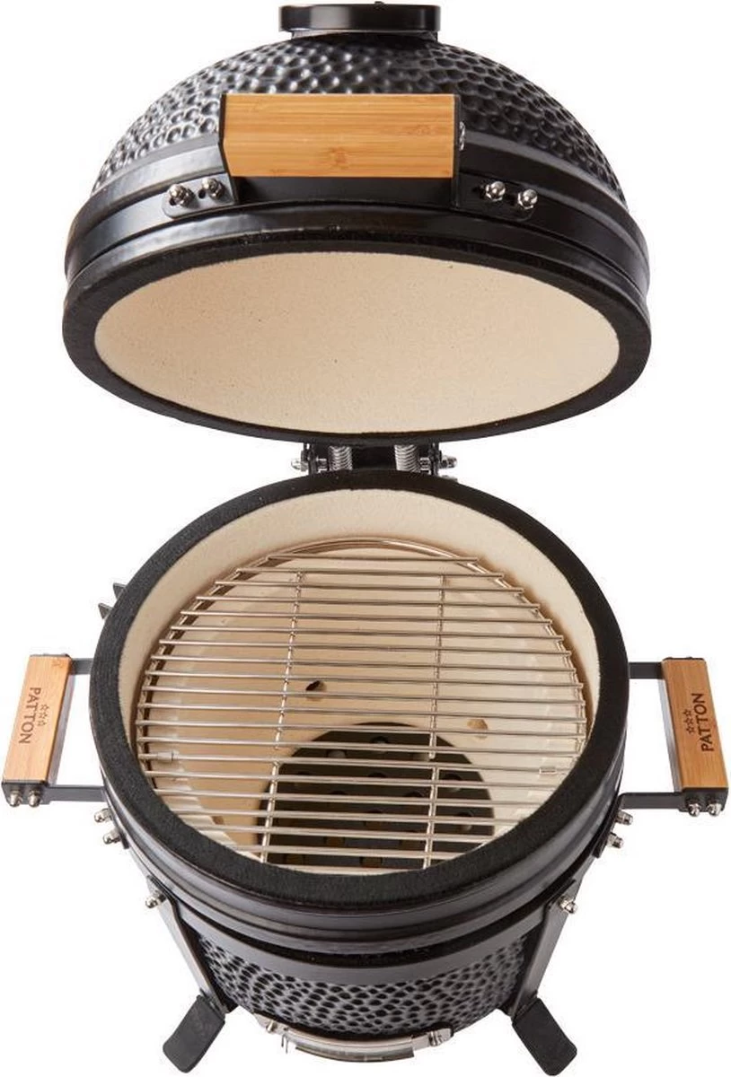 Patton Kamado 15" - Tafel Model - Keramische Barbecue - Premium Black - Medium - Compleet - Mat Zwart - Afbeelding 3
