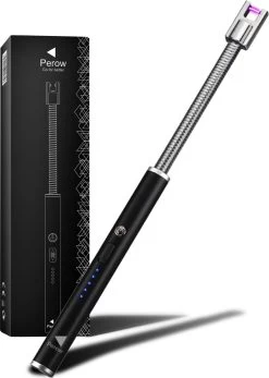 Oplaadbare Lange Elektrische Aansteker Buigbaar - Buigbare Aansteker - Duurzame Plasma Aansteker - Inclusief Cadeauverpakking - BBQ - Kaarsen - Zwart