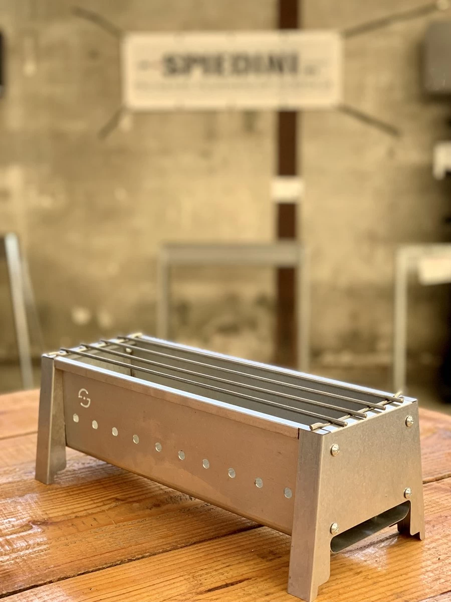 Spiedini Saté-bbq Bali 40 Mini - Kleine, Smalle Houtskoolbarbecue Met Horizontaal Rooster Voor Sate Of Andere Spiesjes - 40 Cm Lang, 11 Cm Breed, 14 Cm Hoog - Ideaal Voor Tuin- Of Open Haard, Of Balkon - Materiaal: Gealuminiseerd Ijzer - Afbeelding 2